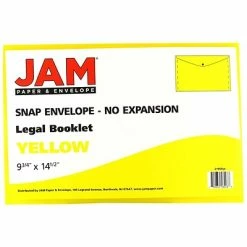 Discount 🎁 File Pockets & Jackets JAM Paper® Plastic Envelopes With Snap Closure, Legal Booklet, 9.75 X 14.5, Yellow, 12/Pack (34830YE) ⭐ -legal paper Store unnamed file 1046