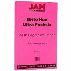 Buy 🛒 JAM Paper® Smooth Colored Paper, 24 Lbs., 8.5" X 14", Ultra Fuchsia Pink, 100 Sheets/Pack (16728246) 💯