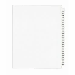 Discount 🧨 Binder Accessories Avery Style Legal Numeric 176 - 200 Tab Paper Dividers, 25 Tabs, White (01337) ❤️