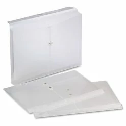 Promo 🎁 File Pockets & Jackets Pendaflex® Poly String & Button Envelope, Clear, 8 1/2" X 14", 3/Pack (63814-3) 🔔