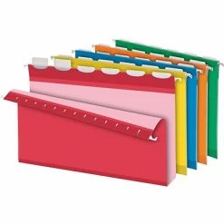 Best Sale 🥰 Hanging File Folders Pendaflex Ready-Tab Reinforced Recycled Hanging File Folder, 2" Expansion, 5-Tab Tab, Legal Size, Assorted Colors, 20/Box 🧨