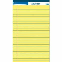 Outlet 👏 Notepads Quill Brand® Standard Series Legal Pad, 5" X 8", Wide Ruled, Canary Yellow, 50 Sheets/Pad, 12 Pads/Pack, 6 Packs/Carton ⭐