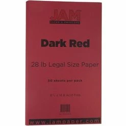 Top 10 🎉 JAM Paper Matte Colored Paper, 28 Lbs., 8.5" X 14", Dark Red, 50 Sheets/Pack (64429520) 👏