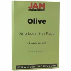 Deals 🎁 JAM Paper Matte Colored Paper, 28 Lbs., 8.5" X 14", Olive Green, 50 Sheets/Pack (16729367) ❤️