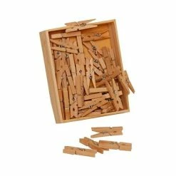Coupon 💯 Specialty Hangers JAM Paper® Wood Clip Clothespins, Medium 1 1/8 Inch, Natural Brown Clothes Pins, 50/Pack (2230719108) ⭐