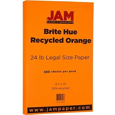 Cheap 👍 JAM Paper® Smooth Colored Paper, 24 Lbs., 8.5" X 14", Orange Recycled, 500 Sheets/Ream (103689B) 🤩 3 Cheap 👍 JAM Paper® Smooth Colored Paper, 24 Lbs., 8.5" X 14", Orange Recycled, 500 Sheets/Ream (103689B) 🤩