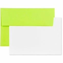 Flash Sale š JamĀ® Stationery Sets JAM PaperĀ® Blank Greeting Cards Set, A7 Size, 5.25 X 7.25, Ultra Lime Green, 25/Pack (304624516) š