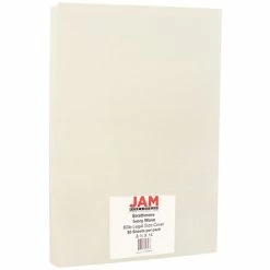 Best Sale 🤩 Jam® Cardstock Paper JAM Paper Strathmore 80 Lb. Cardstock Paper, 8.5" X 14", Ivory White Wove, 50 Sheets/Pack (17428906) 💯