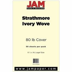 Best Sale 🤩 Jam® Cardstock Paper JAM Paper Strathmore 80 Lb. Cardstock Paper, 8.5" X 14", Ivory White Wove, 50 Sheets/Pack (17428906) 💯 -legal paper Store unnamed file 145