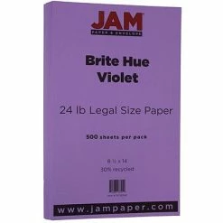 New ⭐ JAM Paper® Smooth Colored Paper, 24 Lbs., 8.5 X 14, Violet Purple Recycled, 500 Sheets/Ream (16728248B) ✔️