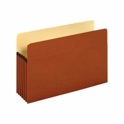 New ✔️ File Pockets & Jackets Pendaflex Earthwise 100% Recycled Reinforced File Pocket, 5 1/4" Expansion, Legal Size, Red (E1536G) 🌟