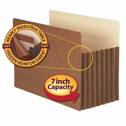 Best Sale 😍 File Pockets & Jackets Smead TUFF Redrope File Pockets, 7" Expansion, Legal Sized, 5/Box (74395) 💯 -legal paper Store unnamed file 1587