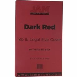 Hot Sale 🥰 Jam® Cardstock Paper JAM Paper 80 Lb. Cardstock Paper, 8.5" X 14", Dark Red, 50 Sheets/Pack (64429525) ✨