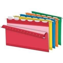 Best Pirce 🎁 Hanging File Folders Pendaflex Hanging File Folder, Expansion, 6-Tab, Legal Size, Assorted, 25/Box (PFX 42593) ✔️