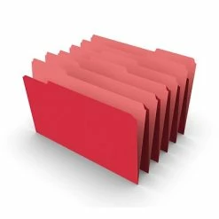 Discount ⭐ Staples File Folders, 1/3 Cut, Legal Size, Red, 100/Box (TR224550/344939) ✔️