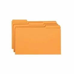 New 🌟 File Folders Smead File Folder, Reinforced 1/3-Cut Tab, Legal Size, Orange, 100/Box (17534) 🎁