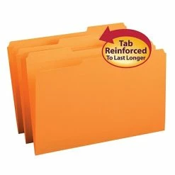 New 🌟 File Folders Smead File Folder, Reinforced 1/3-Cut Tab, Legal Size, Orange, 100/Box (17534) 🎁 -legal paper Store unnamed file 1747