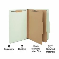Best Pirce 🧨 Classification Folders Staples Pressboard Classification Folder, 2-Dividers, 2.5" Expansion, Legal Size, Light Gray/Green, 10/Box (TR18339) ⌛