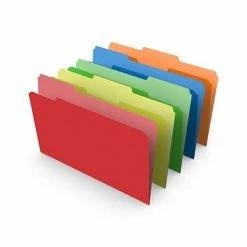 Outlet 👍 Staples File Folders, 1/3 Cut, Legal Size, Assorted Colors, 100/Box (TR344939) 🎉