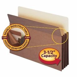 Wholesale 💯 File Pockets & Jackets Smead TUFF Redrope File Pockets, 3-1/2" Expansion, Legal Size, Brown, 10/Box (74380) 💯