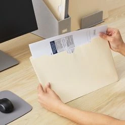 New 😉 File Pockets & Jackets Staples Reinforced File Jacket, Flat, Legal Size, Manila, 100/Box (TR418210) ✔️ -legal paper Store unnamed file 1932