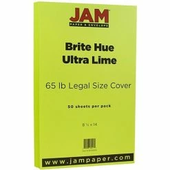 Top 10 😉 Jam® Cardstock Paper JAM Paper® 8 1/2" X 14" Legal Size Cardstock, Brite Hue Ultra Lime Green, 50/Pack (16730929) 😍