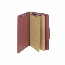 Discount 🔥 Smead Pressboard Classification Folders, 2" Expansion, Legal Size, 2 Dividers, Red, 10/Box (19075) 🎁