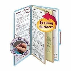 Promo 😉 Classification Folders Smead Pressboard Classification Folder, Legal Size, 2 Dividers, Blue, 10/Pack (19030) 🤩 -legal paper Store unnamed file 2305