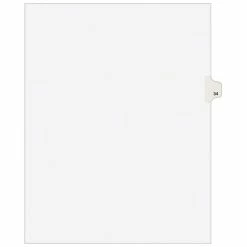 Discount 👏 Binder Accessories Avery Style Legal Dividers, Tab 34, 8.5" X 11", White, 25/Pack (01034) 🔔