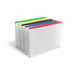 Deals 😀 Accordion Folders TRU RED™ Moisture Resistant Plastic Filing Envelopes With Zipper Closure, Legal Size, Assorted Colors, 5/Pack (TR51838) 🤩