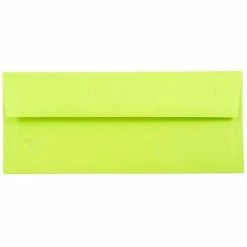Buy 👍 Envelopes JAM Paper Open End #10 Business Envelope, 4 1/8" X 9 1/2", Lime Green, 50/Pack (71091I) ✔️