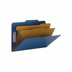 Best Pirce ⌛ Smead Pressboard Classification Folders With SafeSHIELD Fasteners, Legal Size, 2 Dividers, Dark Blue, 10/Box (19035) ✨ -legal paper Store unnamed file 2399