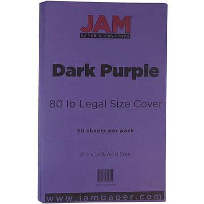 Brand new 👍 Jam® Cardstock Paper JAM Paper® Matte Legal Cardstock, 8.5 X 14, 80lb Dark Purple, 50/pack (64429566) 🌟 3 Brand new 👍 Jam® Cardstock Paper JAM Paper® Matte Legal Cardstock, 8.5 X 14, 80lb Dark Purple, 50/pack (64429566) 🌟