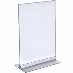 Best Sale 😉 Desktop Sign Holders Azar® 14" X 8 1/2" Vertical/Horizontal T-Strip Acrylic Sign Holder, 10/Pack 🔥
