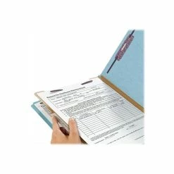 Budget 👍 Smead Pressboard Classification Folders With SafeSHIELD Fasteners, 2" Expansion, Legal Size, 1 Divider, Blue, 10/Box (18730) ✨ -legal paper Store unnamed file 2429