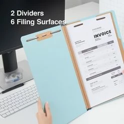 Best Pirce 💯 Classification Folders Staples Pressboard Classification Folder, 2-Dividers, 2.5" Expansion, Legal Size, Light Blue, 20/Box (TR614440/614440) 🧨 -legal paper Store unnamed file 2473