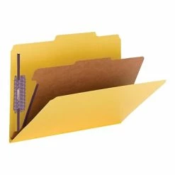 Best Sale 🎁 Smead Pressboard Classification Folders With SafeSHIELD Fasteners, 2" Expansion, Legal Size, 1 Divider, Yellow, 10/Box (18734) ⭐