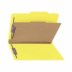 Best Sale 🎁 Smead Pressboard Classification Folders With SafeSHIELD Fasteners, 2" Expansion, Legal Size, 1 Divider, Yellow, 10/Box (18734) ⭐ -legal paper Store unnamed file 2480