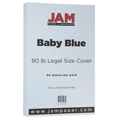 Best Pirce 🤩 Jam® Cardstock Paper JAM Paper® Matte Legal Cardstock, 8.5 X 14, 80lb Baby Blue, 50/pack (76329467) 😀 3 Best Pirce 🤩 Jam® Cardstock Paper JAM Paper® Matte Legal Cardstock, 8.5 X 14, 80lb Baby Blue, 50/pack (76329467) 😀