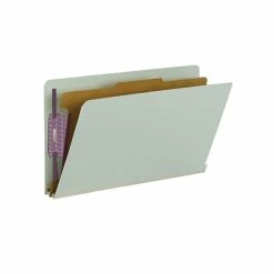 Best Pirce ⭐ Smead End Tab Pressboard Classification Folders With SafeSHIELD Fasteners, Legal Size, 1 Divider, Gray/Green, 10/Box (29800) 👏