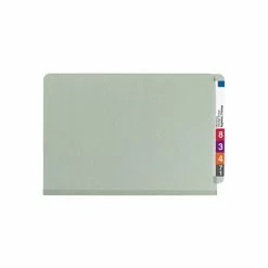 Best Pirce ⭐ Smead End Tab Pressboard Classification Folders With SafeSHIELD Fasteners, Legal Size, 1 Divider, Gray/Green, 10/Box (29800) 👏 -legal paper Store unnamed file 2496