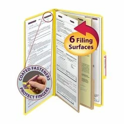Budget ❤️ Smead Pressboard Classification Folders With SafeSHIELD Fasteners, 2" Expansion, Legal Size, 2 Dividers, Yellow, 10/Box (19034) 😀 -legal paper Store unnamed file 2555