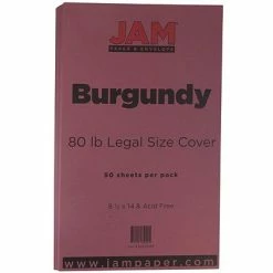 Wholesale 😍 Jam® Cardstock Paper JAM Paper® Matte Legal Cardstock, 8.5 X 14, 80lb Burgundy, 50/pack (64429495) 🔥