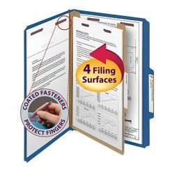 Coupon 💯 Smead Pressboard Classification Folders With SafeSHIELD Fasteners, Legal Size, 1 Divider, Dark Blue, 10/Box (18732) ⭐ -legal paper Store unnamed file 2587