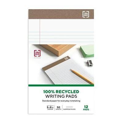 Outlet 💯 Staples® Ruled Pads TRU RED™ Notepad, 5" X 8", Narrow Ruled, White, 50 Sheets/Pad, Dozen Pads/Pack (TR58181) 🛒 5 Outlet 💯 Staples® Ruled Pads TRU RED™ Notepad, 5" X 8", Narrow Ruled, White, 50 Sheets/Pad, Dozen Pads/Pack (TR58181) 🛒 - Image 3