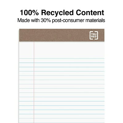 Outlet 💯 Staples® Ruled Pads TRU RED™ Notepad, 5" X 8", Narrow Ruled, White, 50 Sheets/Pad, Dozen Pads/Pack (TR58181) 🛒 7 Outlet 💯 Staples® Ruled Pads TRU RED™ Notepad, 5" X 8", Narrow Ruled, White, 50 Sheets/Pad, Dozen Pads/Pack (TR58181) 🛒 - Image 5