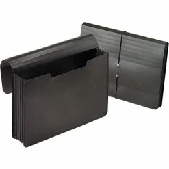Hot Sale 🧨 Accordion Folders Pendaflex Plastic Wallet, 5.24" Expansion, Legal Size, Black (PFX 82014) 🎁