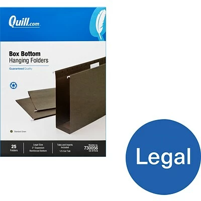 Hot Sale 👏 Quill Brand® Reinforced 5-Tab Box Bottom Hanging File Folders, 3" Expansion, Legal Size, Dark Green, 25/Box (730056) 🔔 3 Hot Sale 👏 Quill Brand® Reinforced 5-Tab Box Bottom Hanging File Folders, 3" Expansion, Legal Size, Dark Green, 25/Box (730056) 🔔