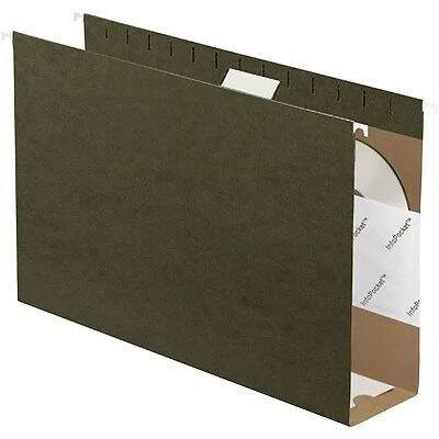 Hot Sale 👏 Quill Brand® Reinforced 5-Tab Box Bottom Hanging File Folders, 3" Expansion, Legal Size, Dark Green, 25/Box (730056) 🔔 4 Hot Sale 👏 Quill Brand® Reinforced 5-Tab Box Bottom Hanging File Folders, 3" Expansion, Legal Size, Dark Green, 25/Box (730056) 🔔 - Image 2