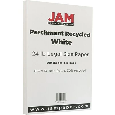 Cheap ⌛ Jam® Parchment Recycled Cover Cardstock JAM Paper® 8.5" X 14" Recycled Parchment Paper, 24 Lbs., 80 Brightness, 500 Sheets/Ream (17132141B) ⌛ 3 Cheap ⌛ Jam® Parchment Recycled Cover Cardstock JAM Paper® 8.5" X 14" Recycled Parchment Paper, 24 Lbs., 80 Brightness, 500 Sheets/Ream (17132141B) ⌛